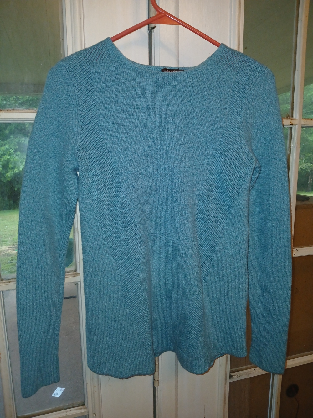 J. McLaughlin Teal Blue Crewneck Sweater 100% Wool
